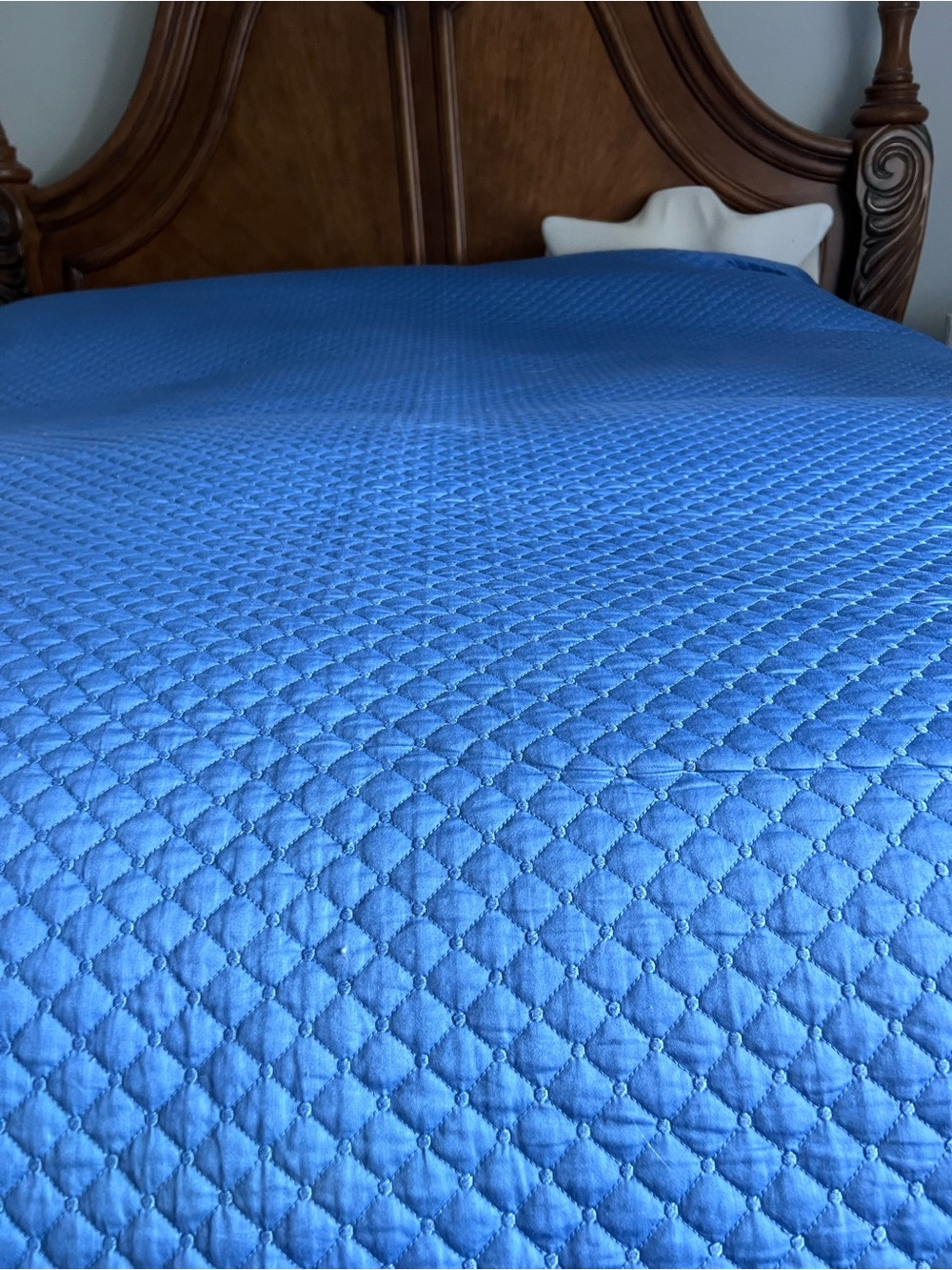 Charter Club Quilted Coverlet in Medium Blue quilt King size - Picture 3 of 8